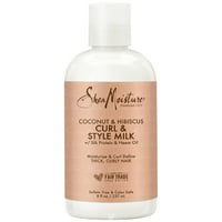 Shea nedvesség Curl & Stílus tej Styling támogatás Kókusz hibiszkusz 8oz