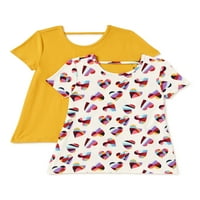 A Wonder Nation lányok létrán látható lengő pólók, 2-csomag, méretek 4- & Plus