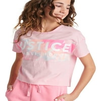 Justice Girls rövid ujjú blokkolt dobozos póló, 2-csomag, méretek xs -xxl