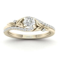 5 8ct TDW gyémánt 14K sárga arany ígéret gyűrű