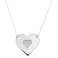 Natalia Drake cttw gyémánt polírozott szív nyaklánc ródiummal borított ezüstben