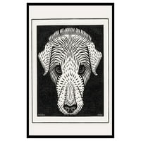 Vintage illusztráció poszter-Retro szecessziós nyomtatás-kutya feje, állat, minimalista, Modern-keret nélküli Falművészet-ajándék