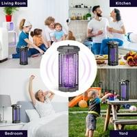 Bug Zapper Volt vízálló elektromos szúnyog gyilkos csapda szúnyogriasztó kültéri otthoni háztáji terasz kert, fekete