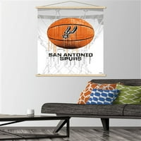 San Antonio Spurs-csepegtető kosárlabda fali poszter fa mágneses kerettel, 22.375 34