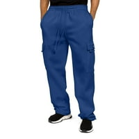 Pimfylm pizsama nadrág férfi vászon nadrág alkalmi Rugalmas derék húzózsinór jóga strand nadrág kék nagy