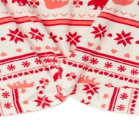 Cozy Jams Girls Christmas Fair Isle hosszú ujjú teteje nadrág pizsama szett, méret 4-16