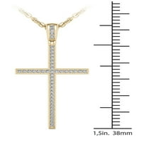 Carat T.W. Gyémánt kereszt alakú 10KT sárga nyaklánc