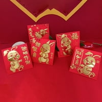 ruhuadgb szerencsés pénz boríték bélyegzés kínai újév piros borítékok papír aranyos nyuszi nyomtatás piros borítékok