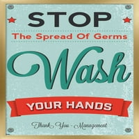 Állítsa le a baktériumok terjedését-mosson kezet fali poszter, 22.375 34