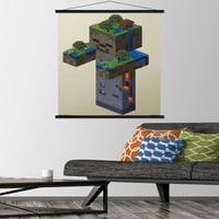 Minecraft-zombi mocsári fal poszter fa mágneses kerettel, 22.375 34