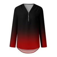 Floleo Női Tartály felsők Clearance női nyári ingek Zip Alkalmi tunika V-nyakú Rollable blúz felsők póló