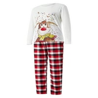 xingqing megfelelő családi pizsama készletek karácsonyi Pjs családi kutya kockás nyomtatott hálóruha Bézs Anya M