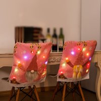 Karácsonyi dekoráció szék fedél Rózsaszín Rudolph szék fedél fények