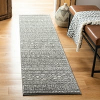 Tulum Britton marokkói geometriai futó szőnyeg, sötétszürke elefántcsont, 2 '8'