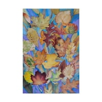 Védjegy Szépművészet 'Őszi levelek a Blue' Canvas művészete, Sharon Pitts