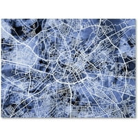 Védjegy Szépművészet Manchester Street Map B & W vászon művészete, Michael Tompsett