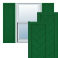 Ekena Millwork 15 W 46 H True Fit PVC Egyetlen Panel Heringbone Modern Style rögzített redőnyök, Viridian Green