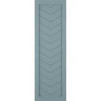 Ekena Millwork 15 W 57 H True Fit PVC egy panel Chevron modern stílusú rögzített redőnyök, békés kék