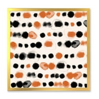 Designart 'Narancssárga és fekete pöttyök' Modern keretes művészeti nyomtatás