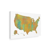 Marlene Watson 'USA Map 1' Canvas Art