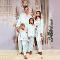 Hópehely pizsama családi férfiak szatén pizsama pj szilárd családi megfelelő hálóruhák hálóruhák Loungewear Nadrág