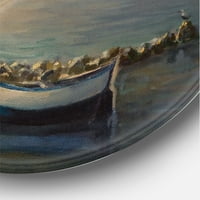 Designart 'Romantikus reggel a tenger mellett' Tengeri és tengerparti körfém fali művészet - 36 lemez
