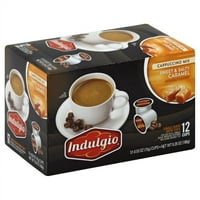 Indulgio Cappuccino Mi Édes & Sós Karamell Single Serve Brew Csészék, 0. oz, gróf