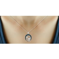 JewelersClub anya nyaklánc 0. Sterling ezüst nyaklánc nőknek - Gyönyörű akcentus kék gyémántok + 0. Sterling ezüst