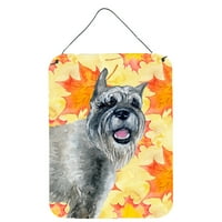 Carolines Treasures BB9923DS Schnauzer fal vagy ajtó függő nyomatok, sárga, 12x16, Többszínű