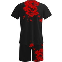 Férfi rövid készletek ruhák divat nyári tréningruhák alkalmi szett Rövid ujjú Divatos Crewneck virágos grafikus póló