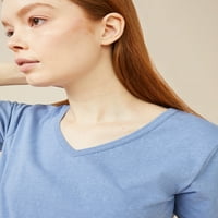 Ingyenes összeszerelés A nők V-nyakú pólója rövid ujjú