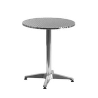 Flash bútorok Lila 23,5 kerek alumínium Beltéri-Kültéri asztali szett fekete Rattan székekkel