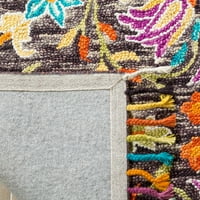 Aspen Hughie színes virággyapot terület szőnyeg, fekete lila, 8 '10'