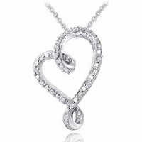 Carat T.W. Gyémánt sterling ezüst szalag szív csúszdaszóciklus