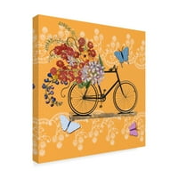 Védjegy képzőművészet 'Virágpiac kerékpár' vászon művészet az Art Licensing Studio által